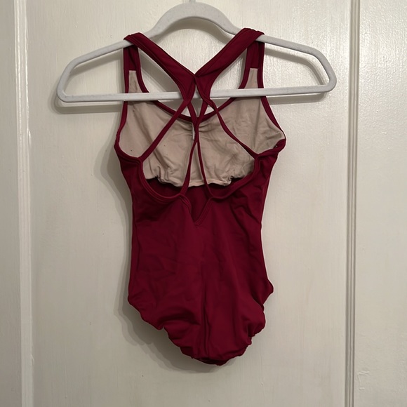 burgundy ballet leotard - Picture 2 of 3